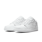 Jordan 1 Low Triple White Tumbled Leather Angle 2