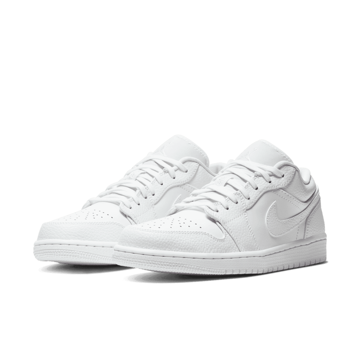 Jordan 1 Low Triple White Tumbled Leather Angle 2