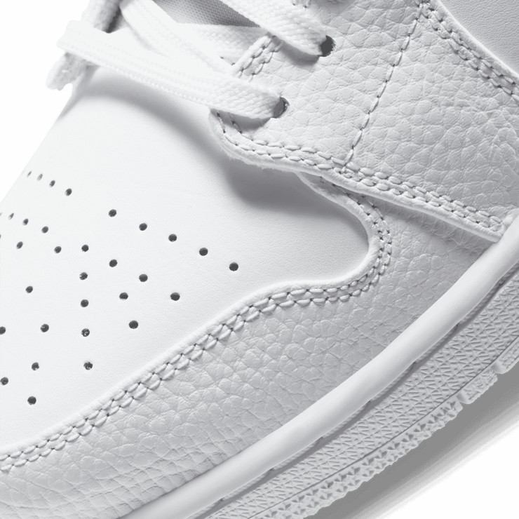 Jordan 1 Low Triple White Tumbled Leather Angle 4