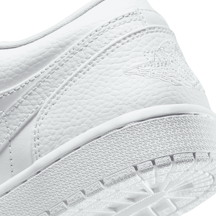 Jordan 1 Low Triple White Tumbled Leather Angle 5