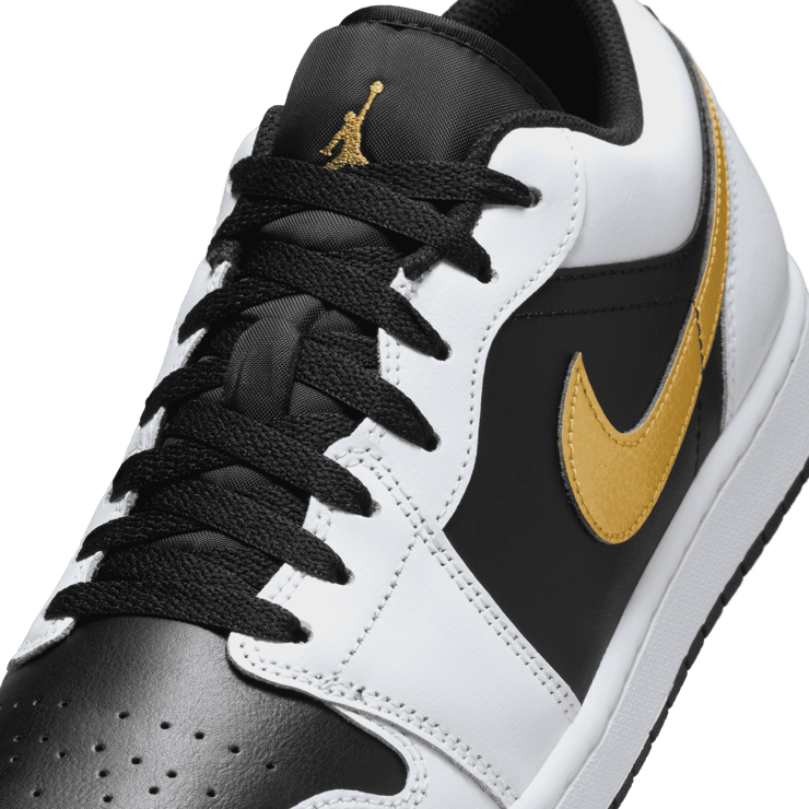 Air Jordan 1 Low White Black Metallic Gold Angle 4