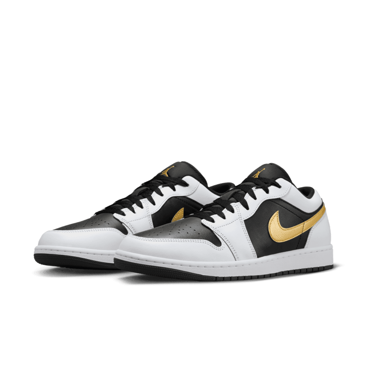 Air Jordan 1 Low White Black Metallic Gold Angle 2