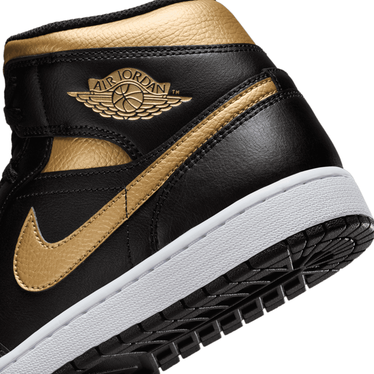 Air Jordan 1 Mid Black Gold Angle 5