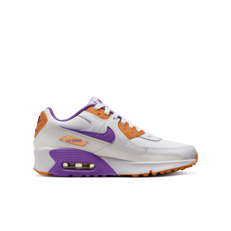 Nike Air Max 90 Leather 'White Action Grape' (GS) Angle 1