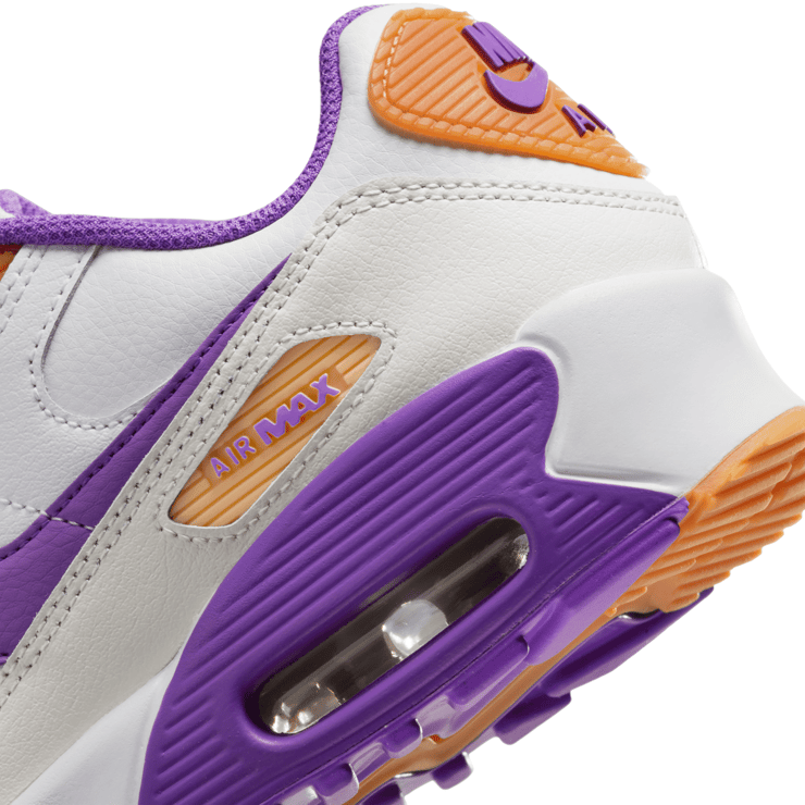 Nike Air Max 90 Leather 'White Action Grape' (GS) Angle 6