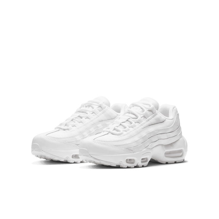 Nike Air Max 95 Recraft 'Triple White' (GS) Angle 2