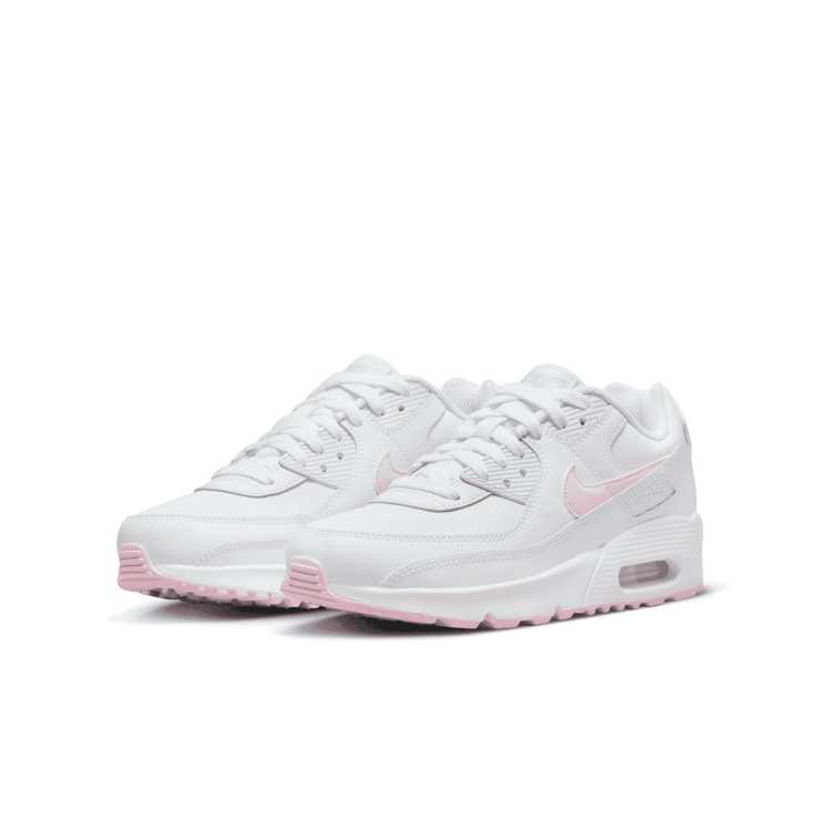 Nike Air Max 90 Leather 'White Pink Foam' (GS) Angle 3