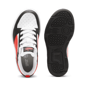 PUMA Rebound V6 Lo Sneakers in White/For All Time Red/Black (PS) Angle 0
