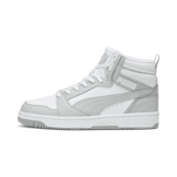 PUMA Rebound V6 Wide Sneakers in White/Ash Grey Angle 0