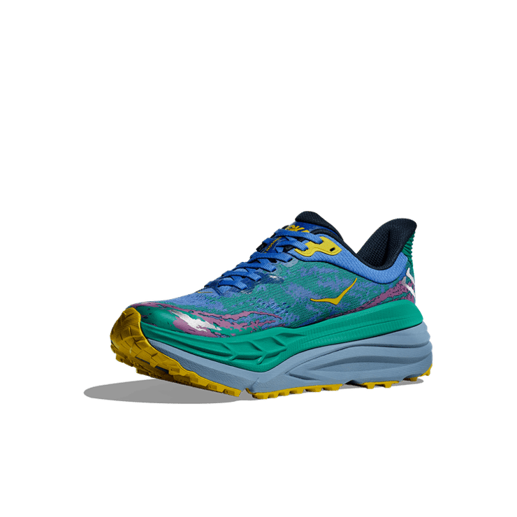 Hoka One One Stinson 7 'Virtual Blue Tech Green' Angle 1
