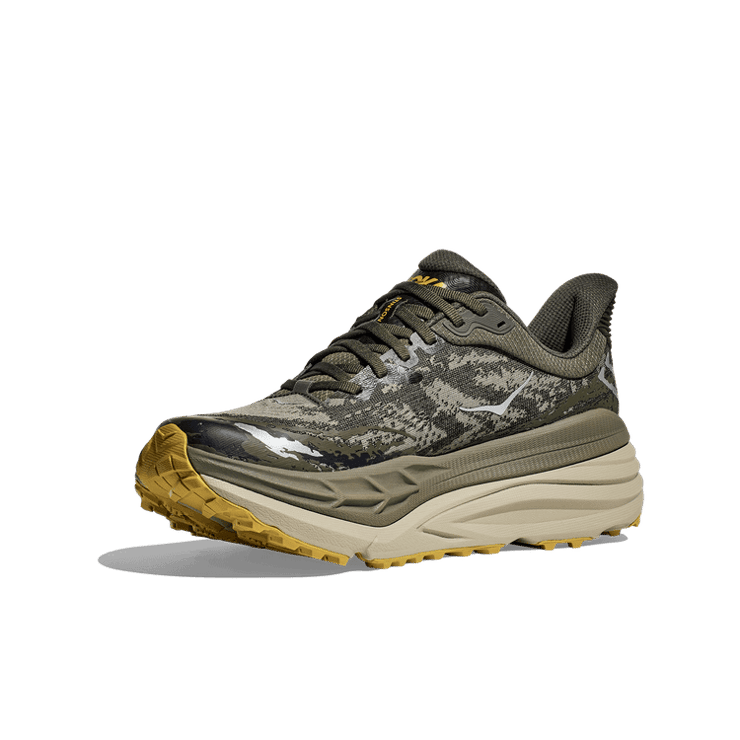 Hoka One One Stinson 7 'Olive Haze Forest Cover' Angle 1