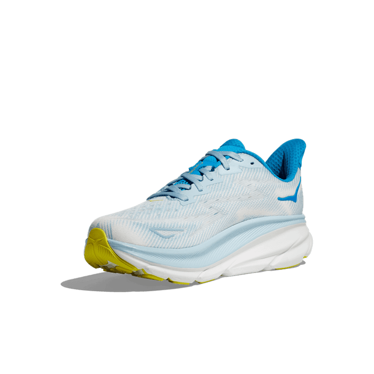 Hoka One One Clifton 9 'Ice Water Evening Primrose' Angle 1