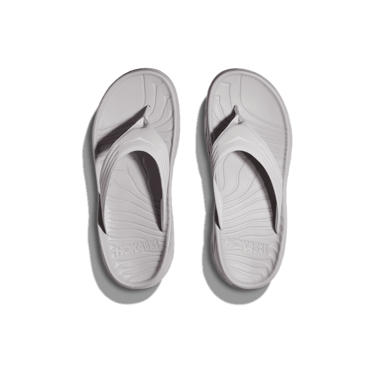 Hoka One One Ora Recovery Flip Slide 'Lunar Rock White' Angle 0