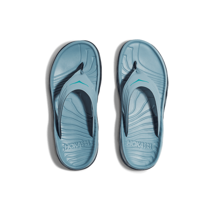 Hoka One One Ora Recovery Flip Slide 'Stone Blue' Angle 0