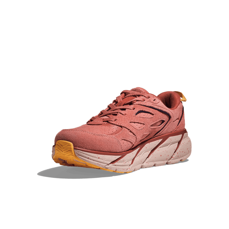 Hoka One One Clifton L Suede 'Earthenware Hot Sauce' Angle 1