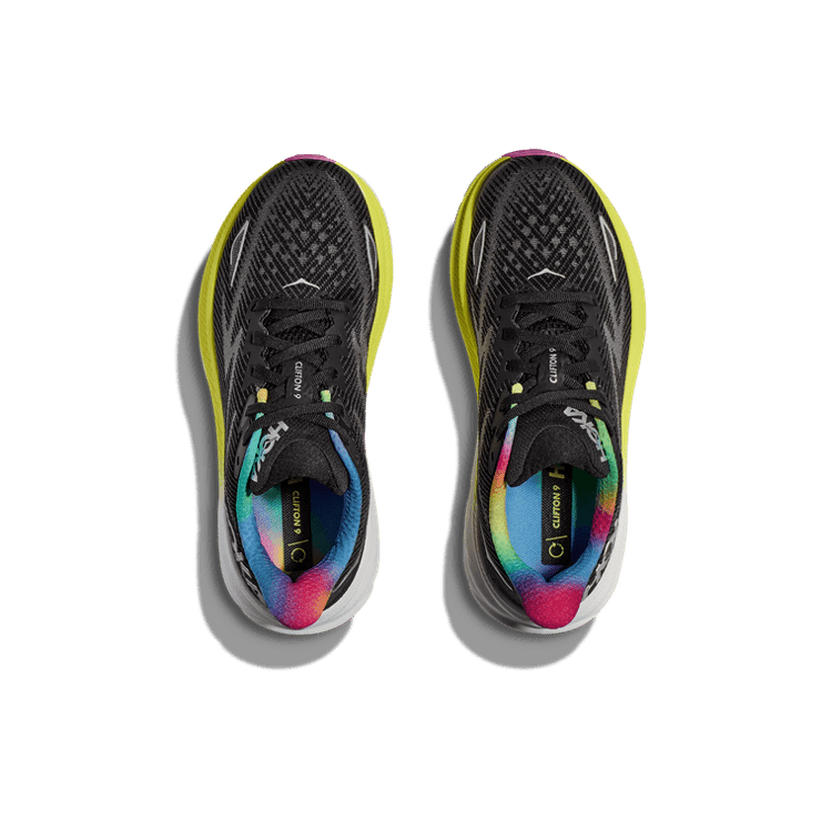 Hoka One One Clifton 9 'Black Rainbow' Angle 0