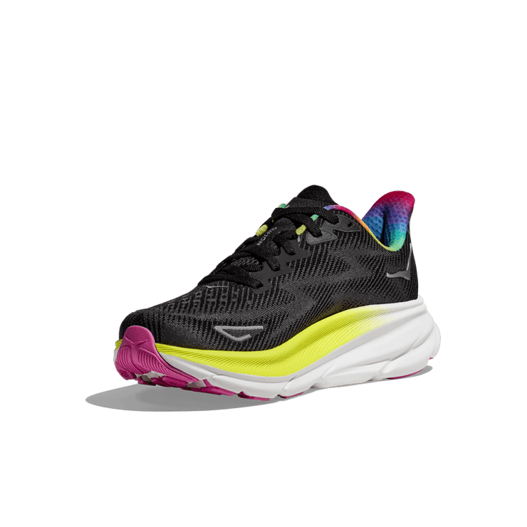 Hoka One One Clifton 9 'Black Rainbow' Angle 1