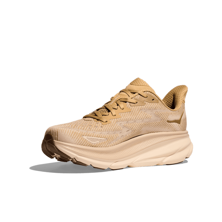 Hoka One One Clifton 9 'Wheat Shifting Sand' Angle 1