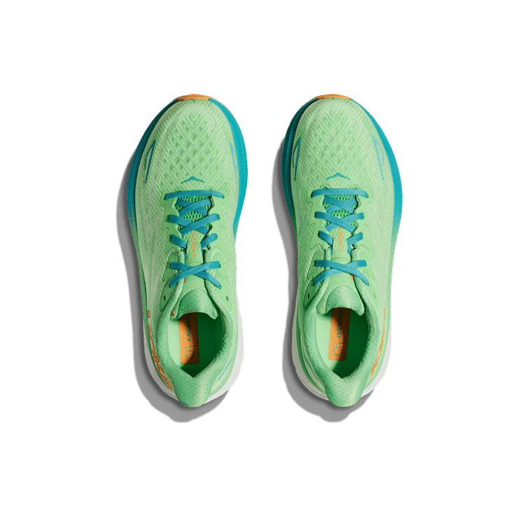 Hoka One One Clifton 9 'Zest Lime Glow' Angle 0