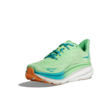 Hoka One One Clifton 9 'Zest Lime Glow' Angle 1