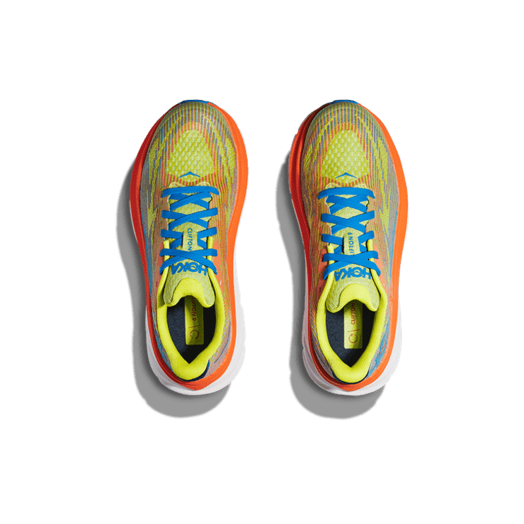 Hoka One One Clifton 9 'Evening Primrose Vibrant Orange' (GS) Angle 0
