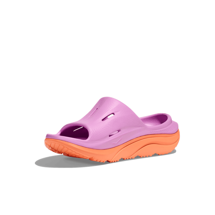 Hoka One One Ora Recovery Slide 3 'Cyclamen Mock Orange' (GS) Angle 1