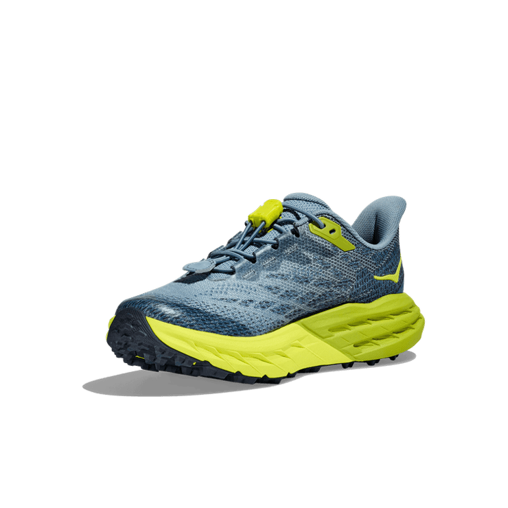 Hoka One One Speedgoat 5 'Stone Blue Dark Citron' (GS) Angle 1