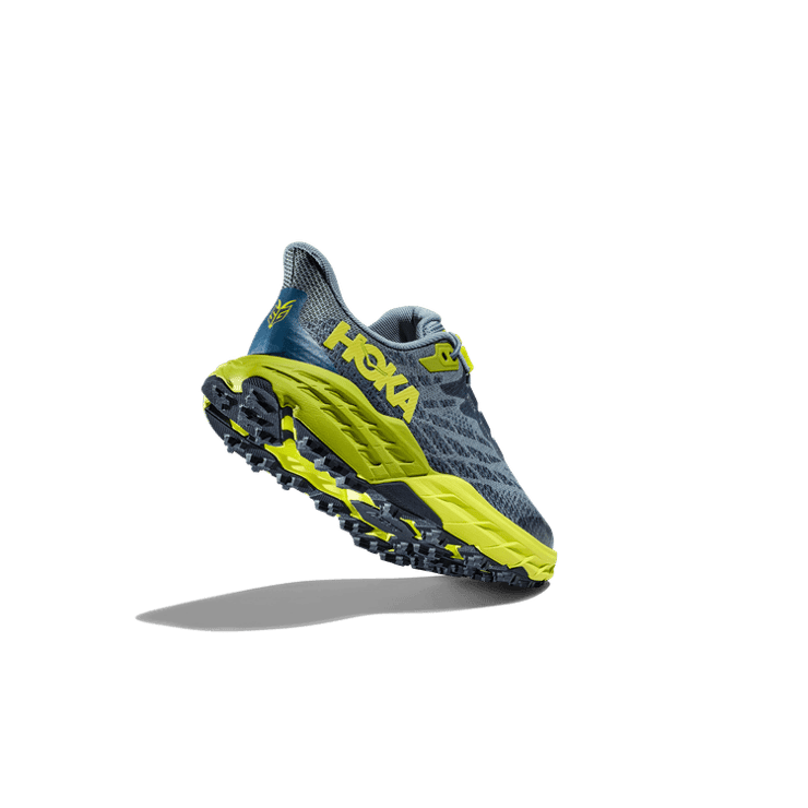Hoka One One Speedgoat 5 'Stone Blue Dark Citron' (GS) Angle 2