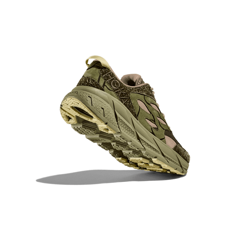 Hoka One One Clifton L Suede 'Elite Terrain System - Dune Fennel' Angle 2