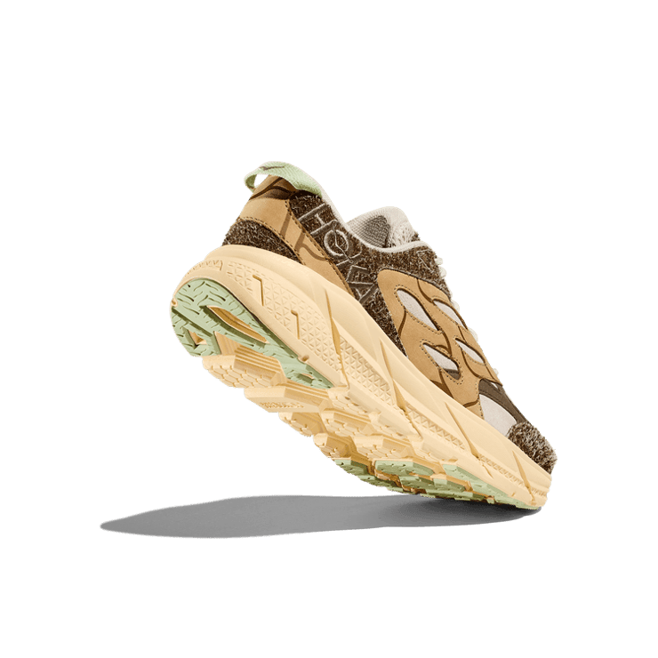 Hoka One One Clifton L Suede 'Elite Terrain System - Oat Milk Pollen' Angle 2
