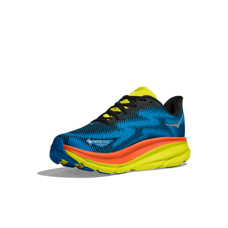 Hoka One One Clifton 9 GORE-TEX 'Black Diva Blue' Angle 1