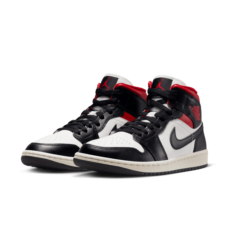 Air Jordan 1 Mid Black Gym Red (W) Angle 2