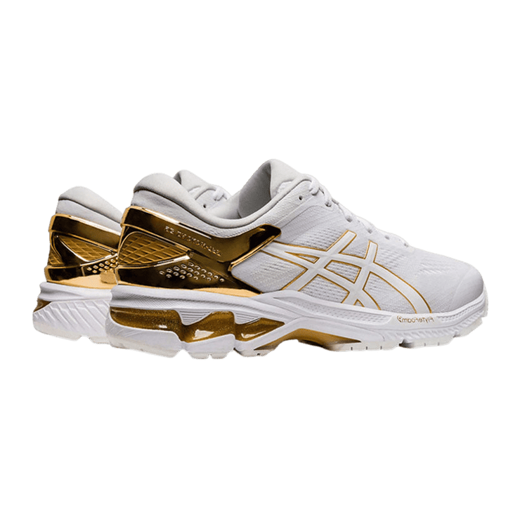 ASICS Gel Kayano 26 Platinum Pure Gold Angle 1