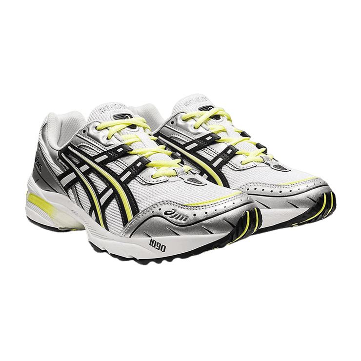 ASICS Gel 1090 White Silver Yellow Angle 0