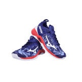 Mizuno Wave Momentum 2 Blue/Red Angle 1
