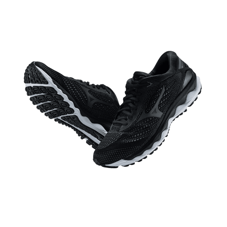 Mizuno Wave Sky 3 Black Grey Angle 3