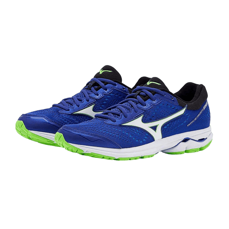 Mizuno Wave Rider 22 Low Tops Wear-resistant Blue White Angle 0