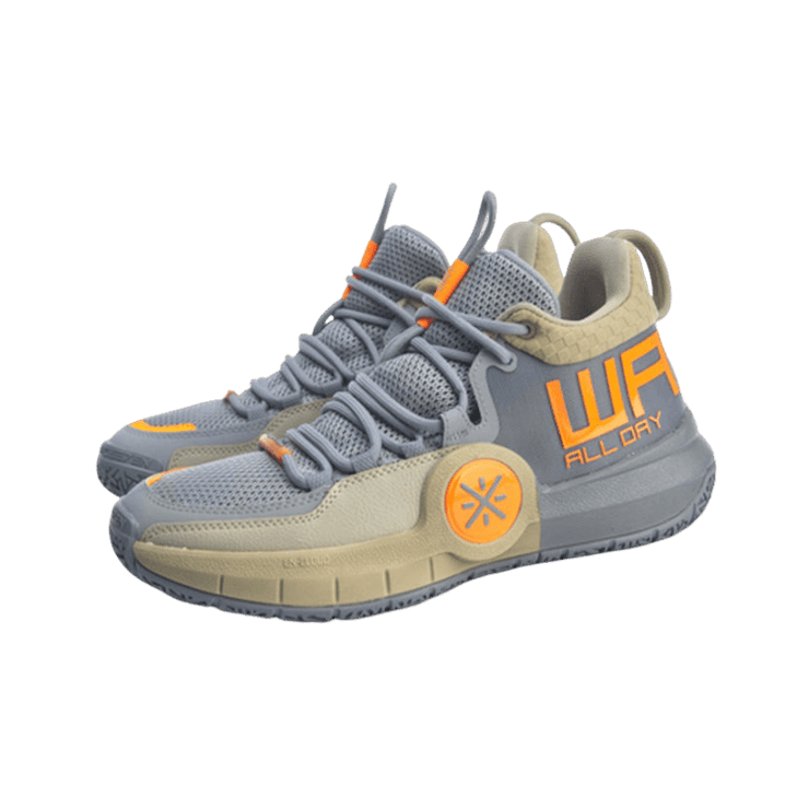 Li-Ning All Day 4 Gray Creamkhaki Orange Angle 0