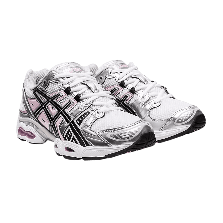 ASICS Gel-Nimbus 9 White Silver Black (W) Angle 0