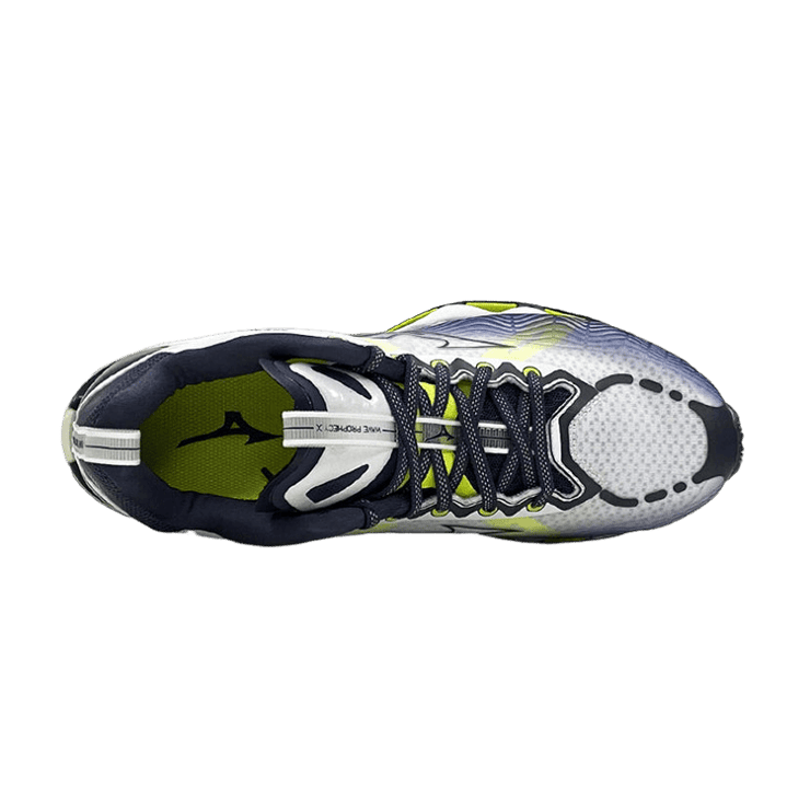 Mizuno Wave X 10 Shock Absorption Non-Slip Wear-resistant Low Tops White Green Black Yellow Blue Angle 0