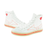 Mizuno Courts Msq High-Top Sneakers White Orange Angle 1