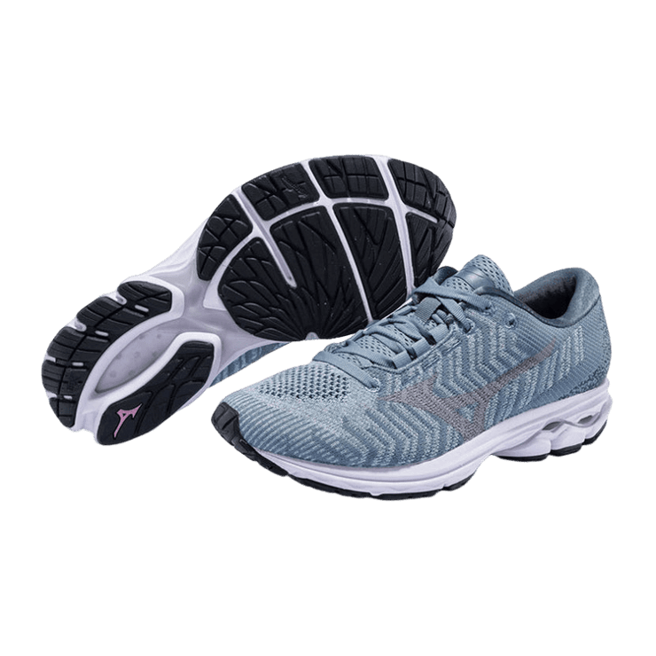 Mizuno Wave Rider Waveknit 3 Grey Blue (W) Angle 0