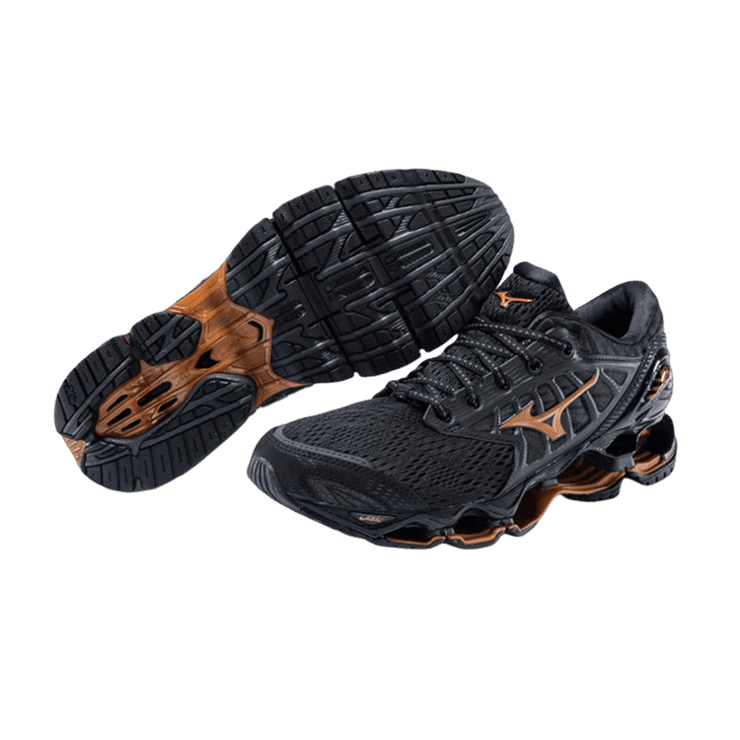 Mizuno Wave Prophecy 9 Black Brown Angle 2