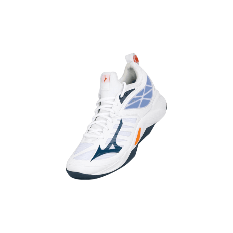 Mizuno Wave Dimension White Blue Angle 0