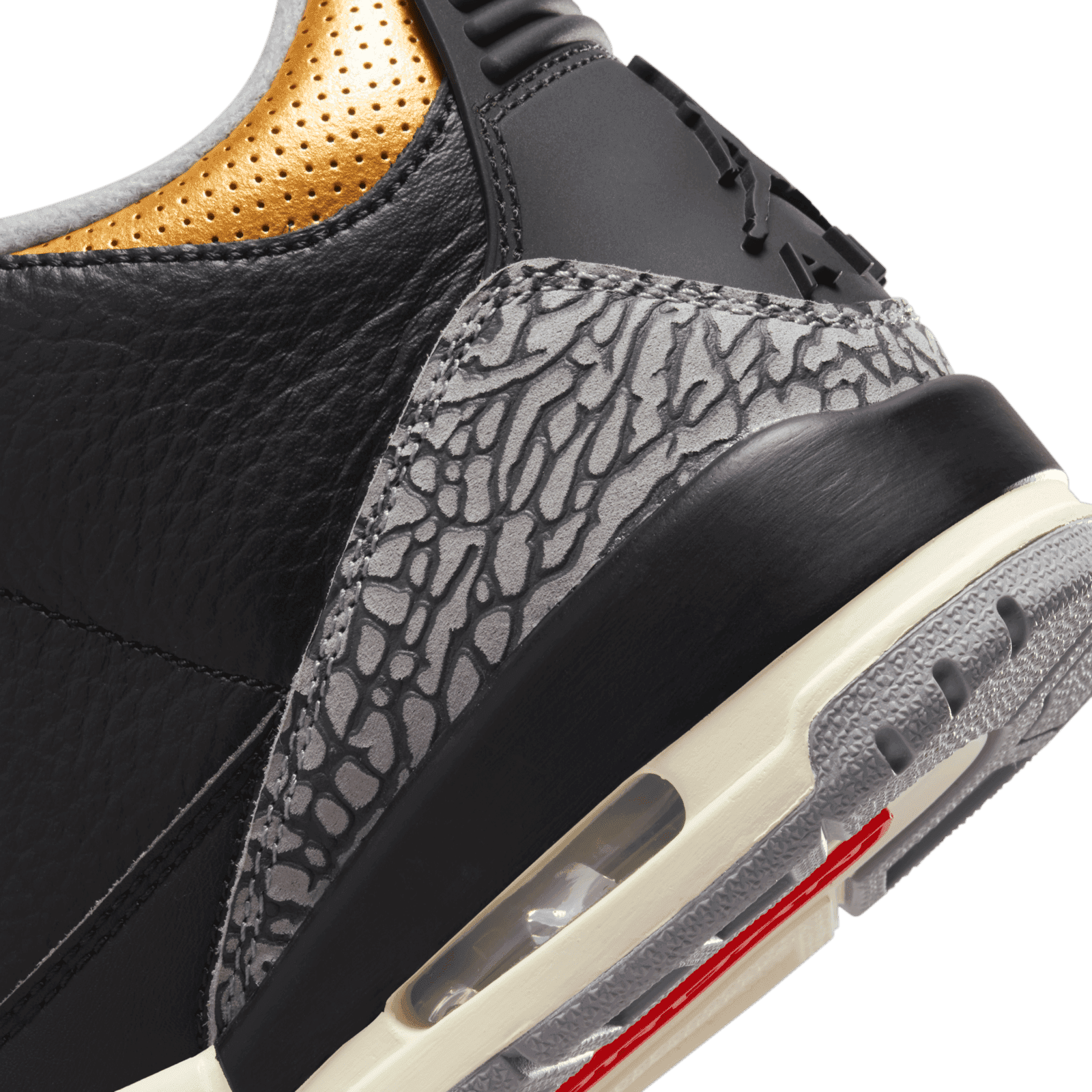 retro 3 black and gold