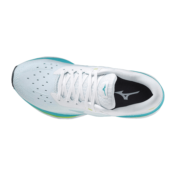 Mizuno Wave Sky 5 White Blue Curacao (W) Angle 0