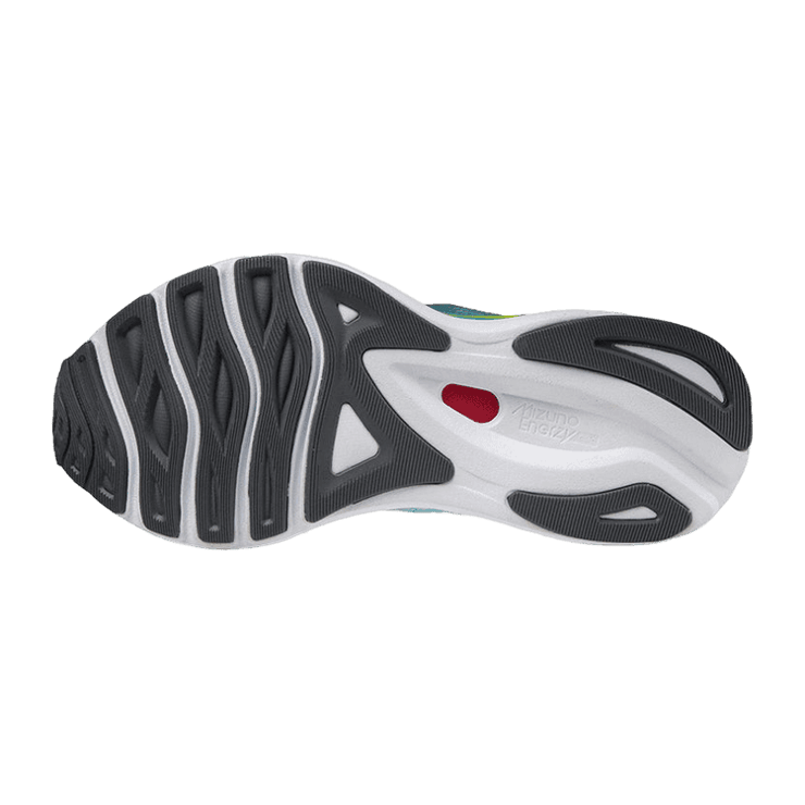 Mizuno Wave Sky 5 White Blue Curacao (W) Angle 2