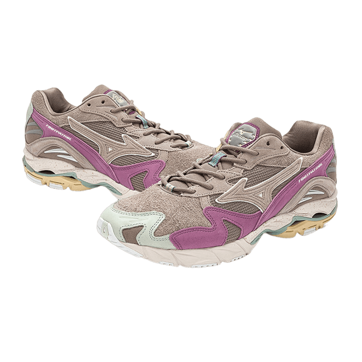 Mizuno Footpatrol x Wave Rider 10 Grey Rust Angle 0