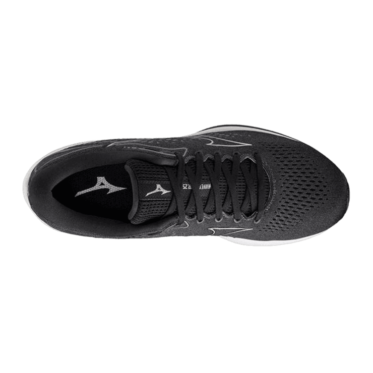 Mizuno Wave Rider 25 Black Silver Angle 0