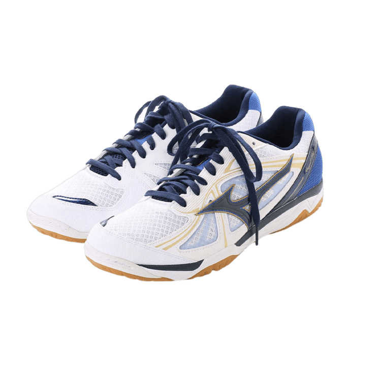 Mizuno Wave Rider 25 Wide White Blue Angle 0